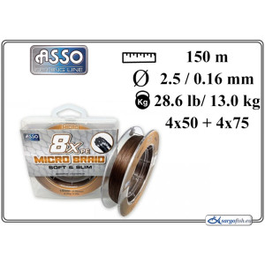 Braided line ASSO 8x PE 150 brown - 25