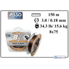 Braided line ASSO 8x PE 150 brown - 30