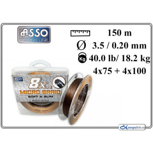 Braided line ASSO 8x PE 150 brown - 35