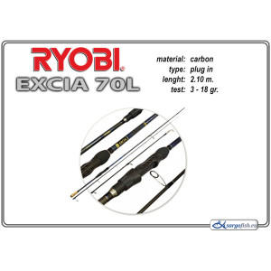 Fishing rod RYOBI Excia 70L - 210, 3-18